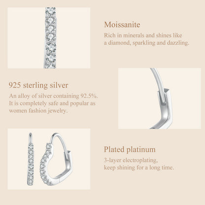 Heart-Shaped Moissanite Ear Climbers