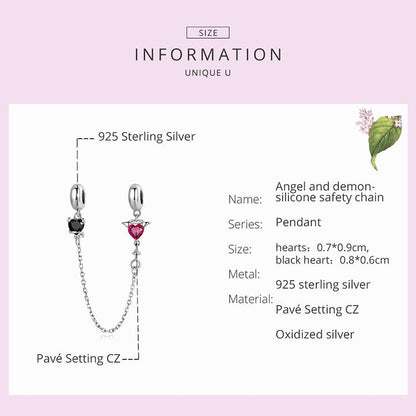 Angel and Demon-Silicone Safety Chain Charm