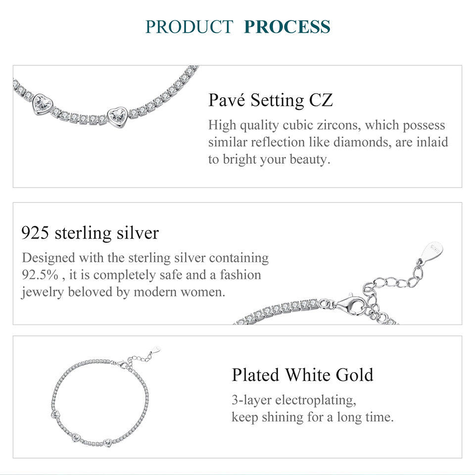 Glittering Heart Bracelet