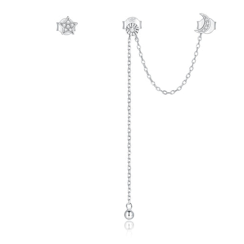 Dreamy Star Moon Hoop Earrings
