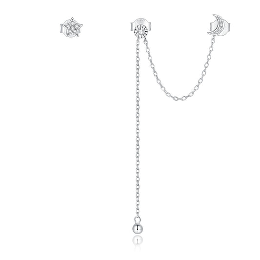 Dreamy Star Moon Hoop Earrings