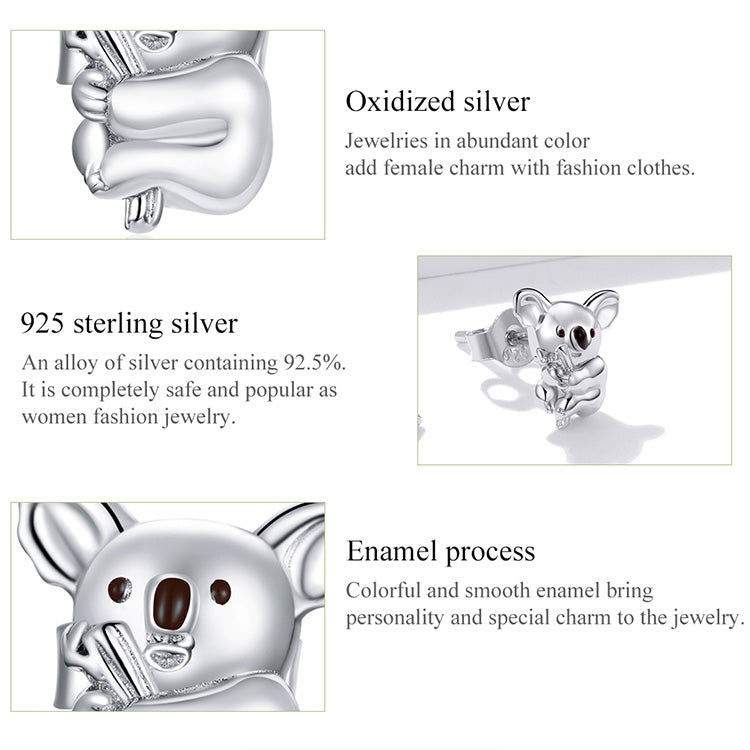 Compact Koala Hoop Earrings