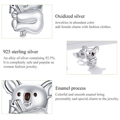 Compact Koala Hoop Earrings