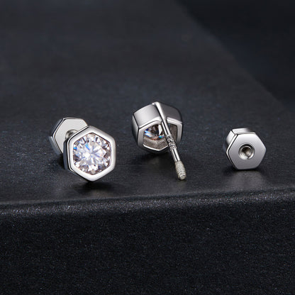 Hexagonal Classic Moissanite Studs