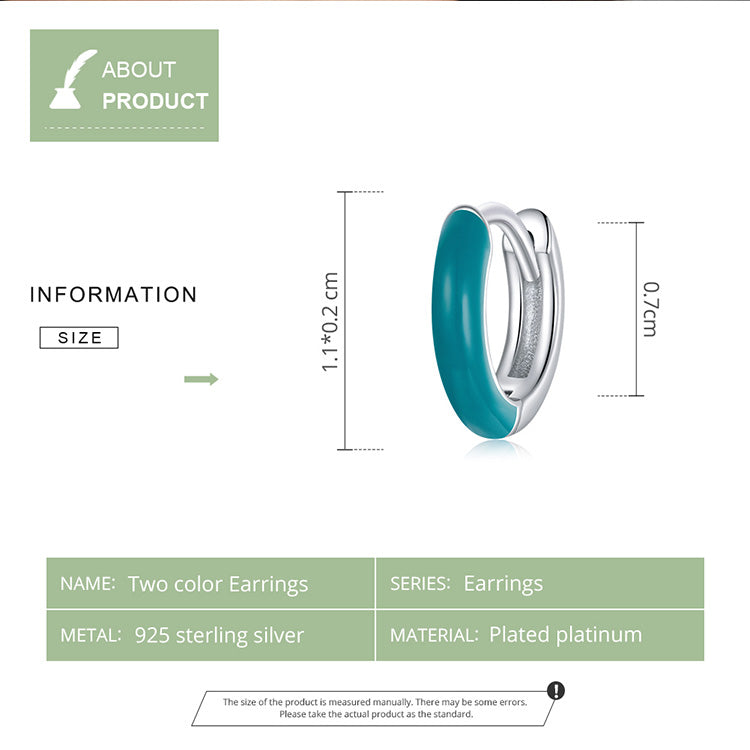 Dual-Tone Clip-On Earrings-Blue