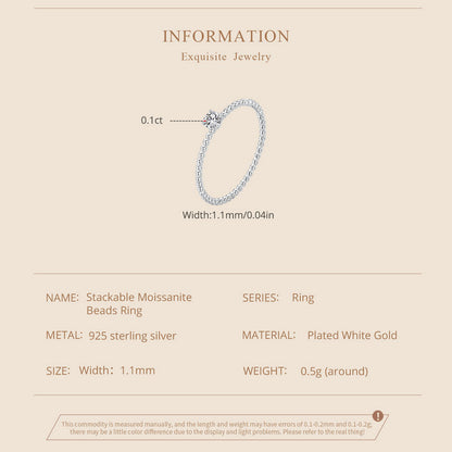 Stackable Beaded Moissanite Ring