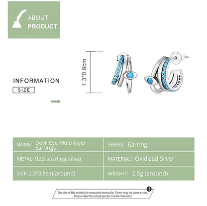 Evil Eye Multi-loop Stud Earrings