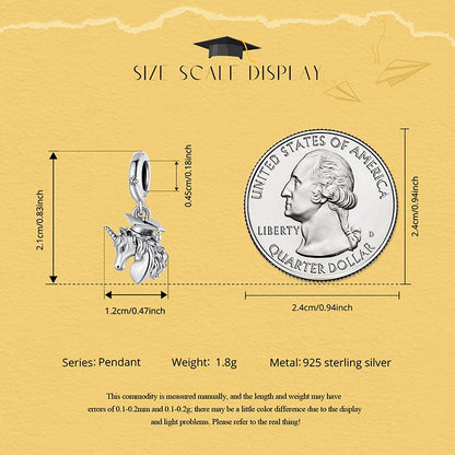 Graduation Unicorn Pendant Charm