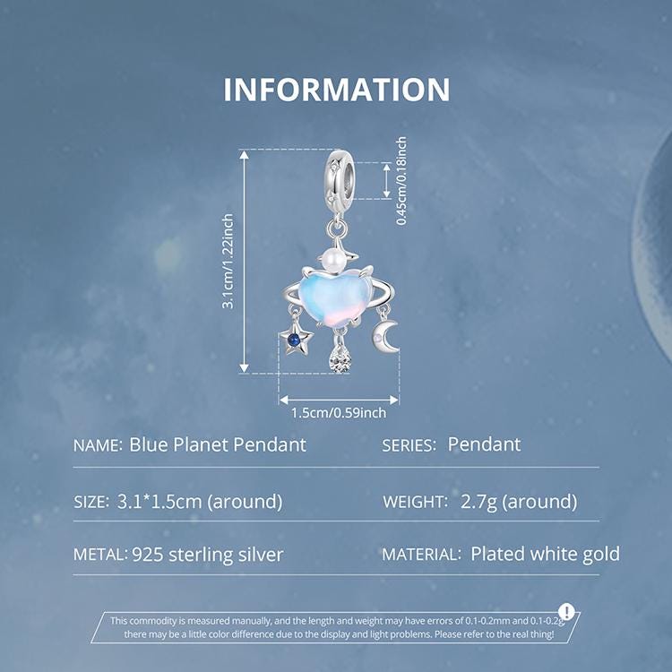 Blue Planet Pendant Charm