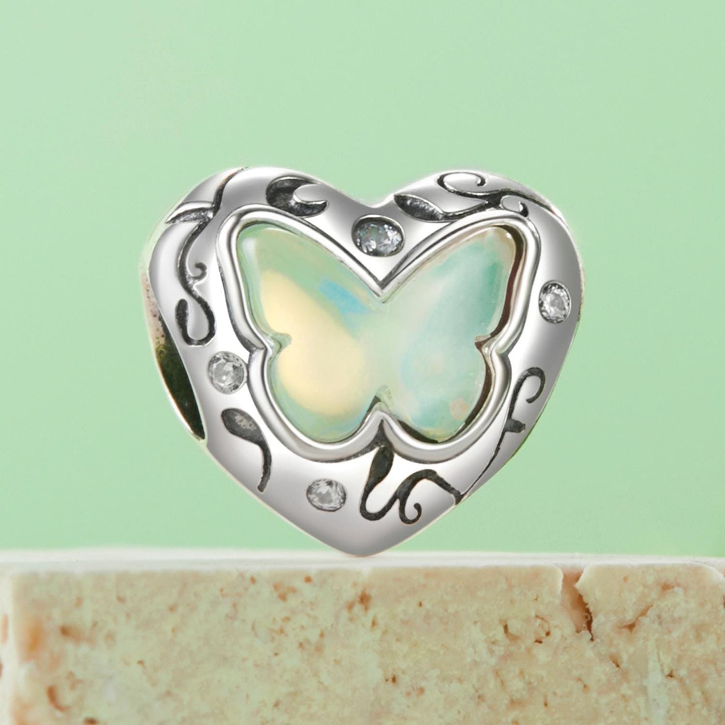 Green Butterfly Charm