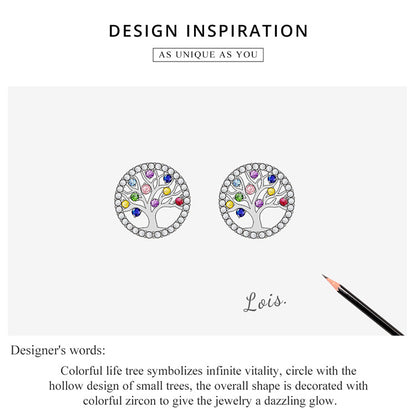 Rainbow Tree Stud Earrings