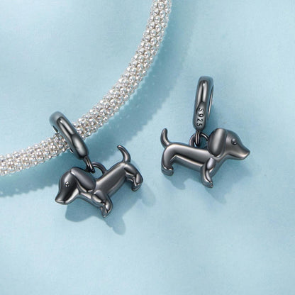 Black Dachshund Pendant Charm