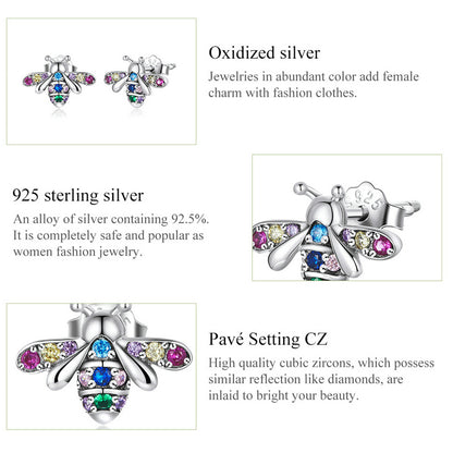 Iridescent Bee Stud Earrings