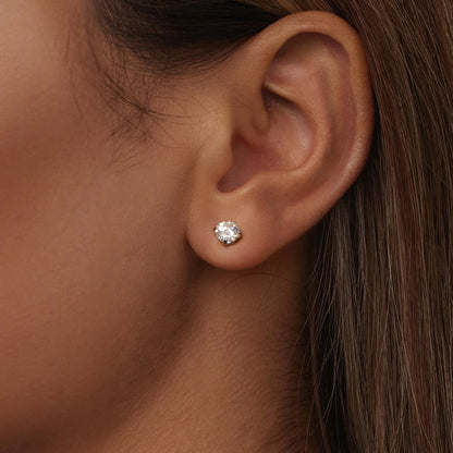 Patterned Spiral Ball Moissanite Studs