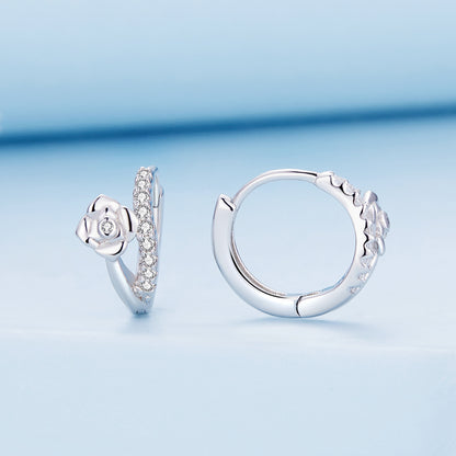 Floral Zircon Clip-On Earrings