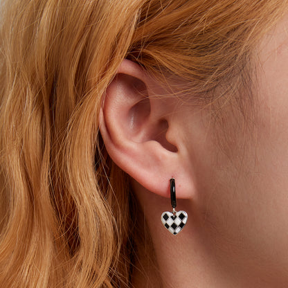 Heart Diamond Clip Earrings