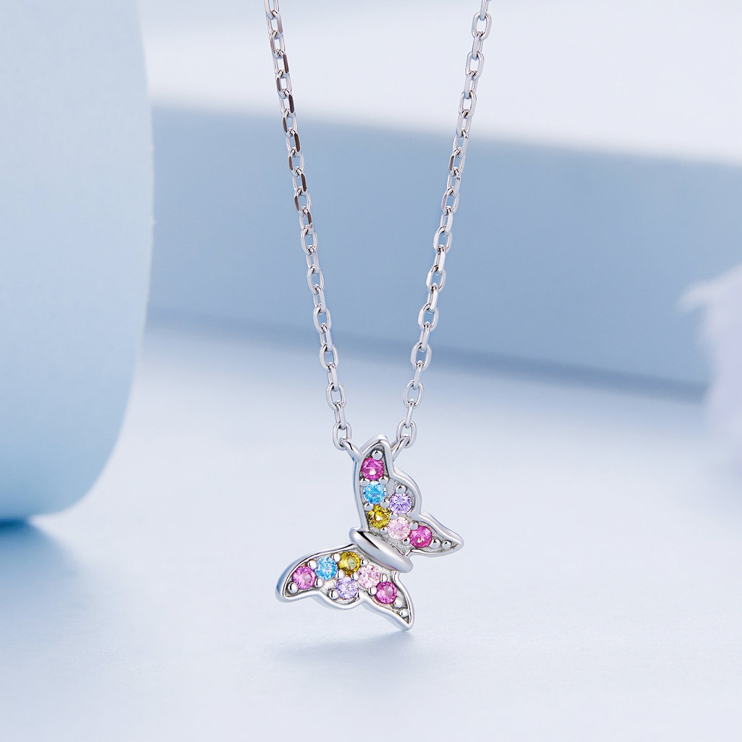 Multi-colored Butterfly Necklace