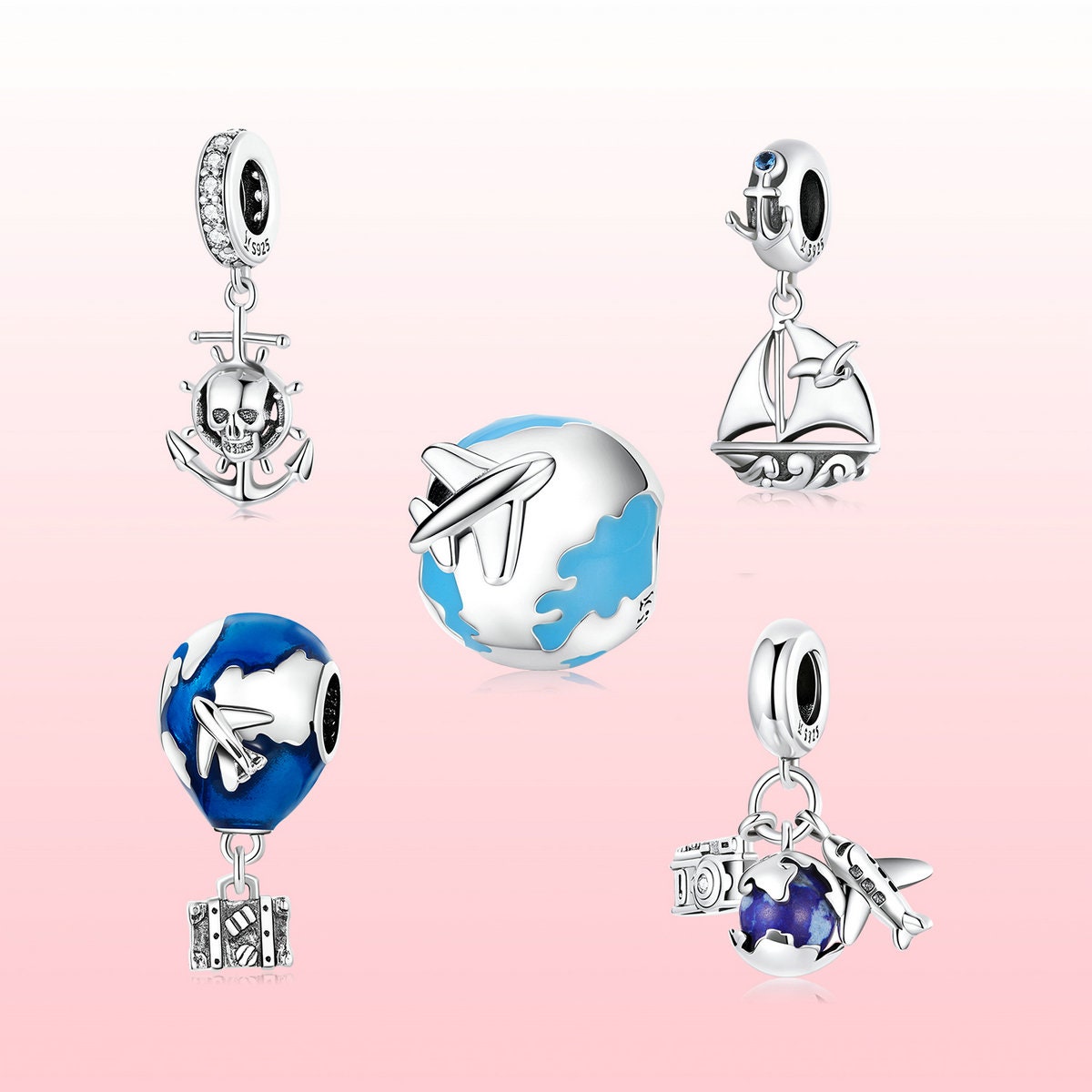 Travel Around the World Charm Collection