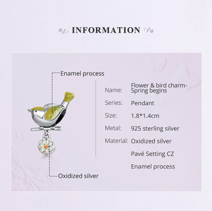 Flower & Bird Charm
