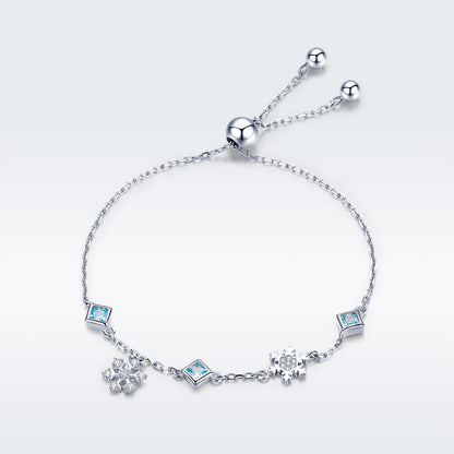 Snowflake Dance Bracelet, 925 Sterling Silver Bracelet for Women
