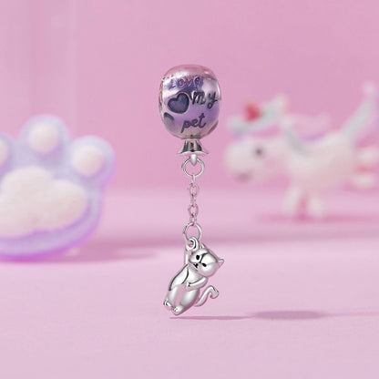 Flying Balloon Cat Charm