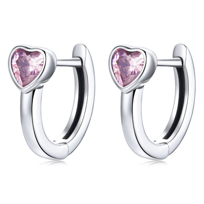 Pink Heart Stud Earrings