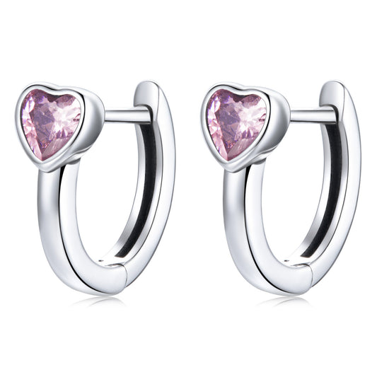 Pink Heart Stud Earrings