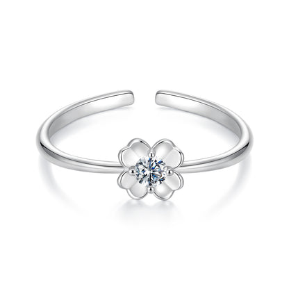 Clover Moissanite Adjustable Ring