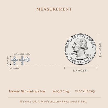 Cross Design Moissanite Studs