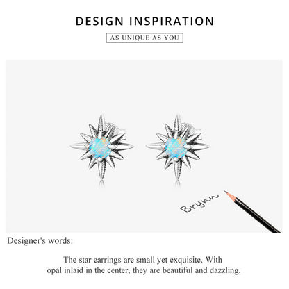 Opal Star Stud Earrings