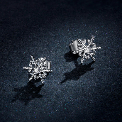 Romantic Snowflake Hoop Earrings