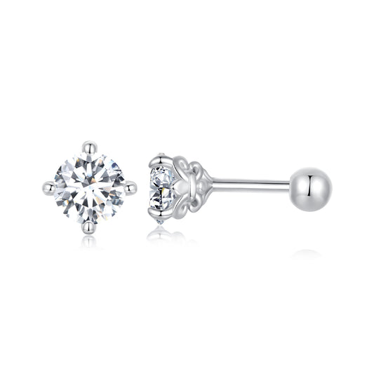 Patterned Spiral Ball Moissanite Studs