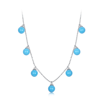 Blue Turquoise Collarbone Chain Necklace