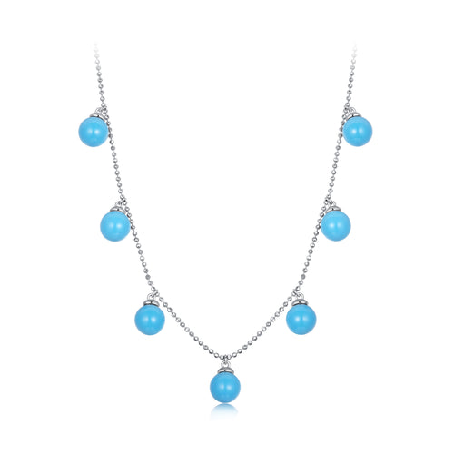 Blue Turquoise Collarbone Chain Necklace