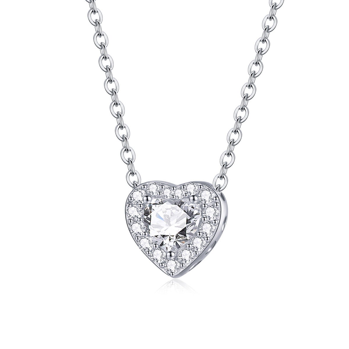 Glittering Heart Pendant Necklace