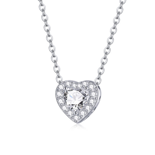 Glittering Heart Pendant Necklace
