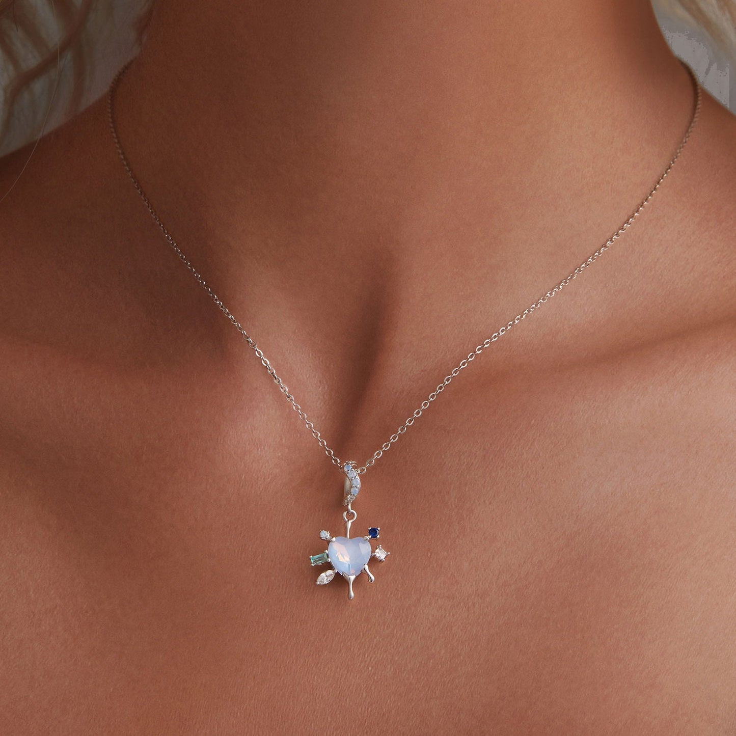 Heart Snowflake Pendant Charm