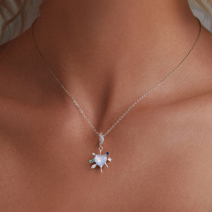 Heart Snowflake Pendant Charm