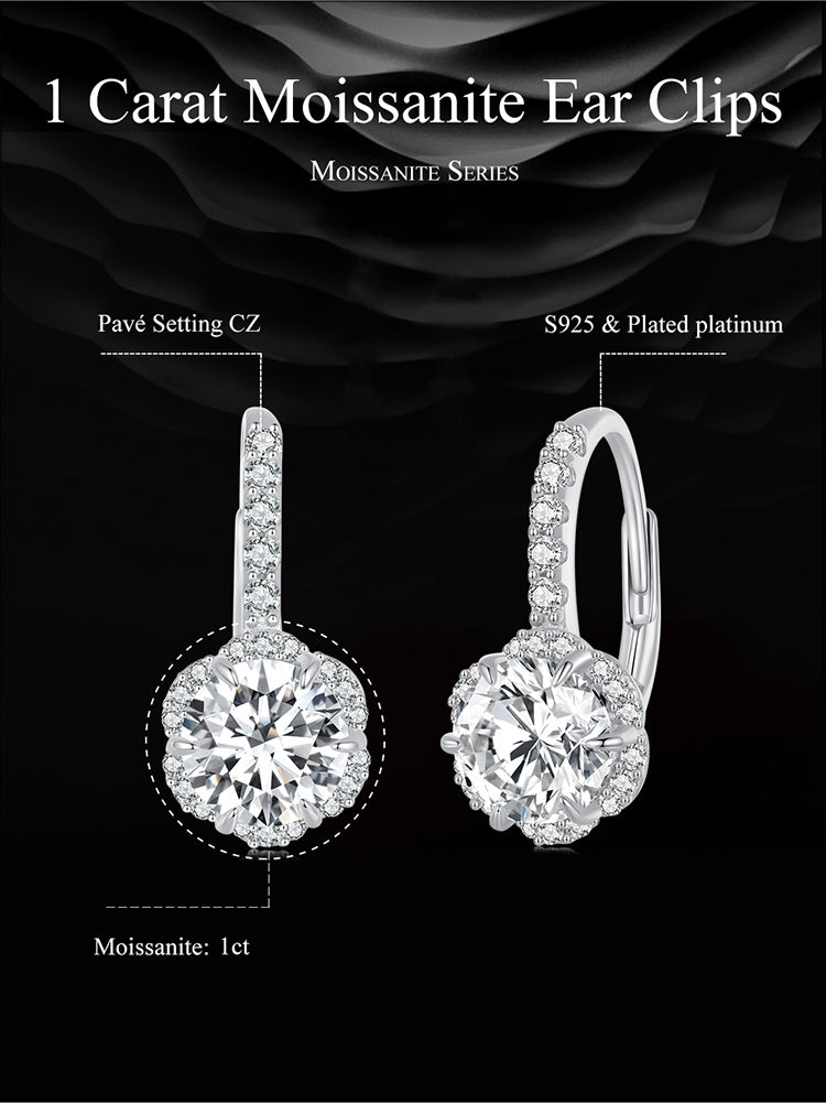 1ct Moissanite Spring Earring