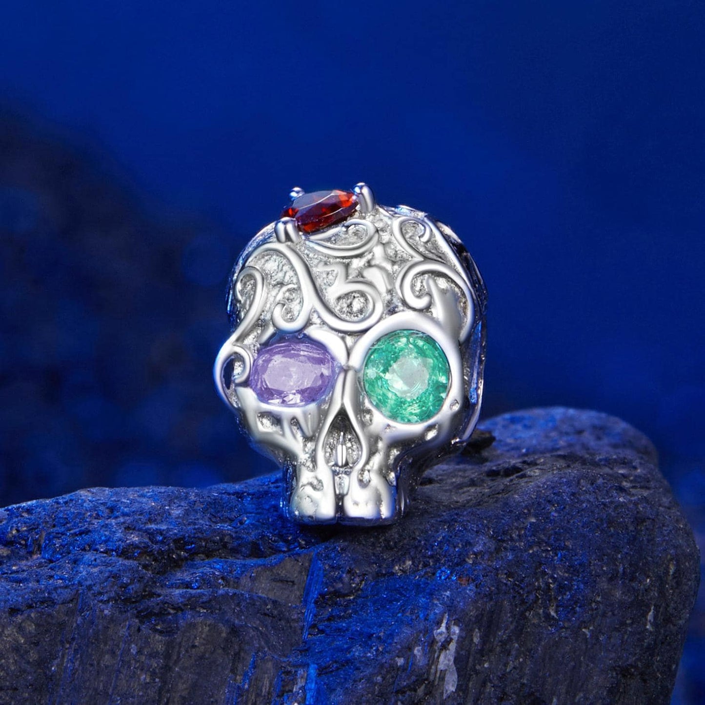 Patterned Skull Charm