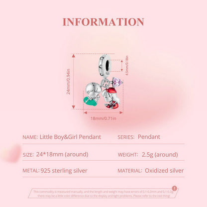 Little Boy &  Girl Pendant Charm