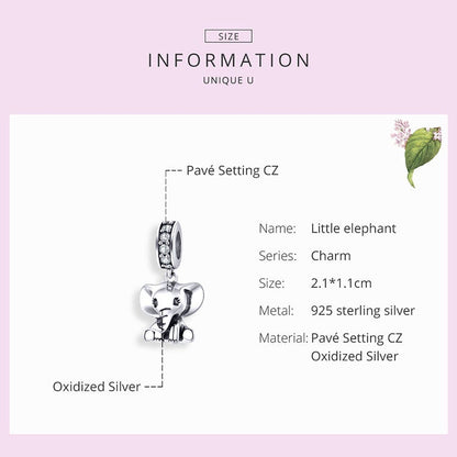 Cute Baby Elephant Charm