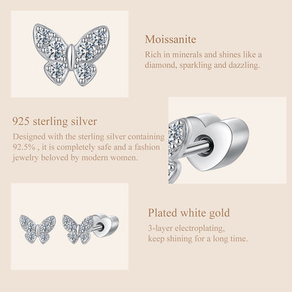 Butterfly Moissanite Studs
