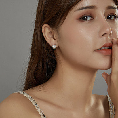 Compact Bear Hoop Earrings