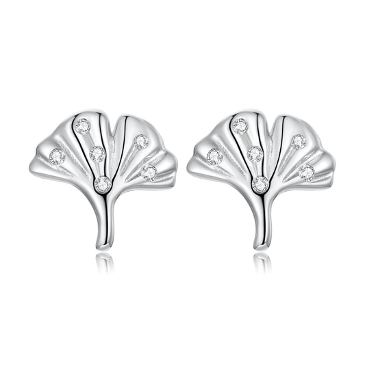 Ginkgo Leaf Stud Earrings