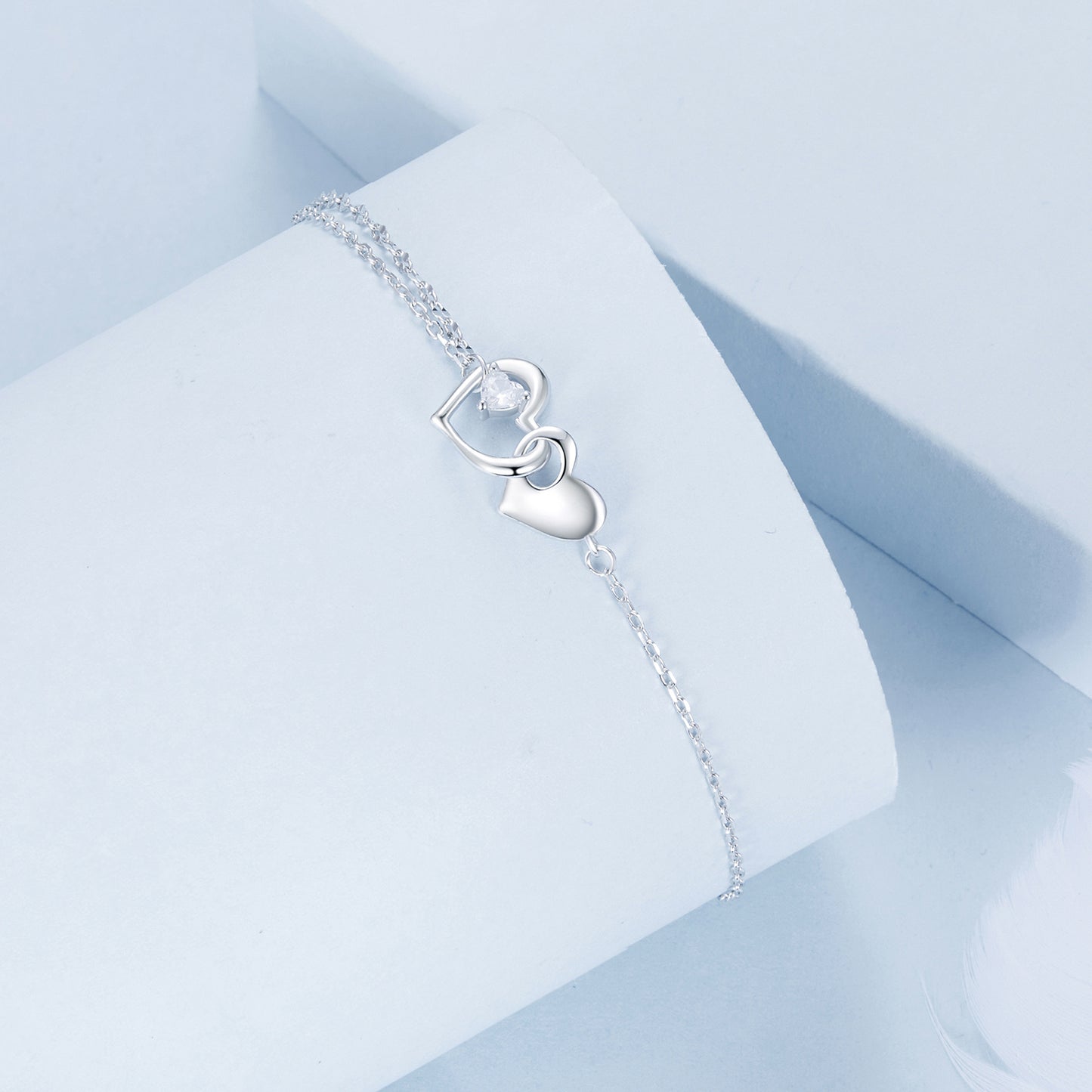 Dual Heart Charm Bracelet
