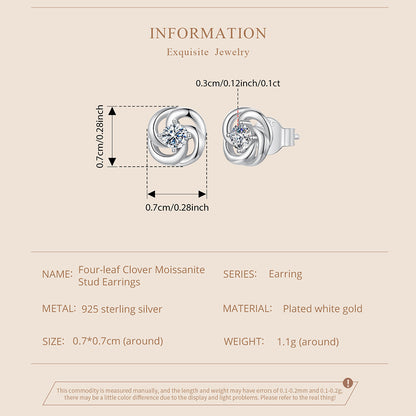 Clover Moissanite Studs