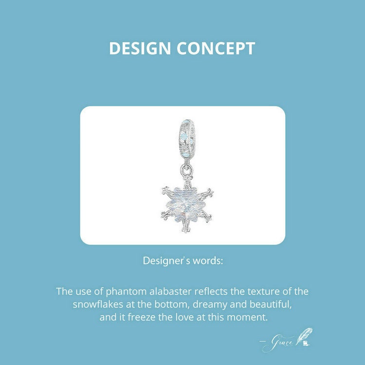 Ice Flower Pendant Charm