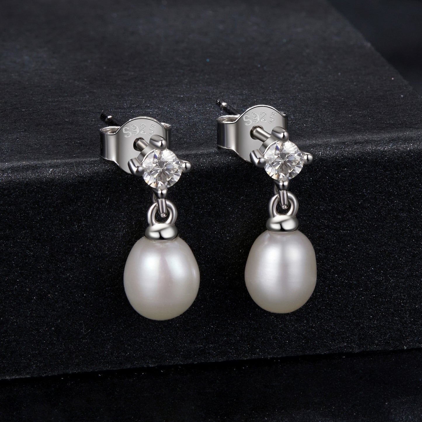 Moissanite & Pearl Studs