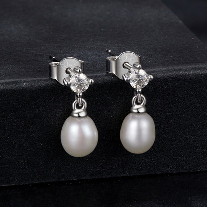 Moissanite & Pearl Studs